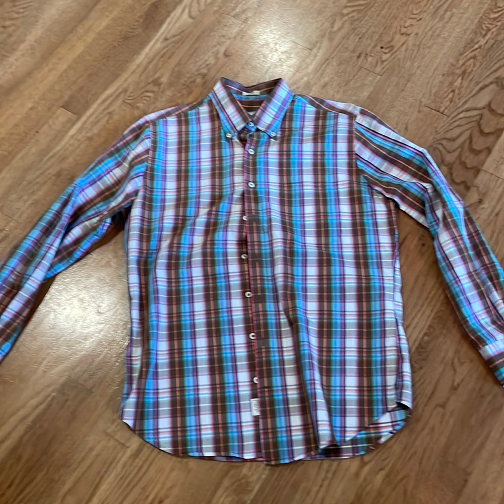 Mens size medium Peter Millar long sleeve button down dress shirt